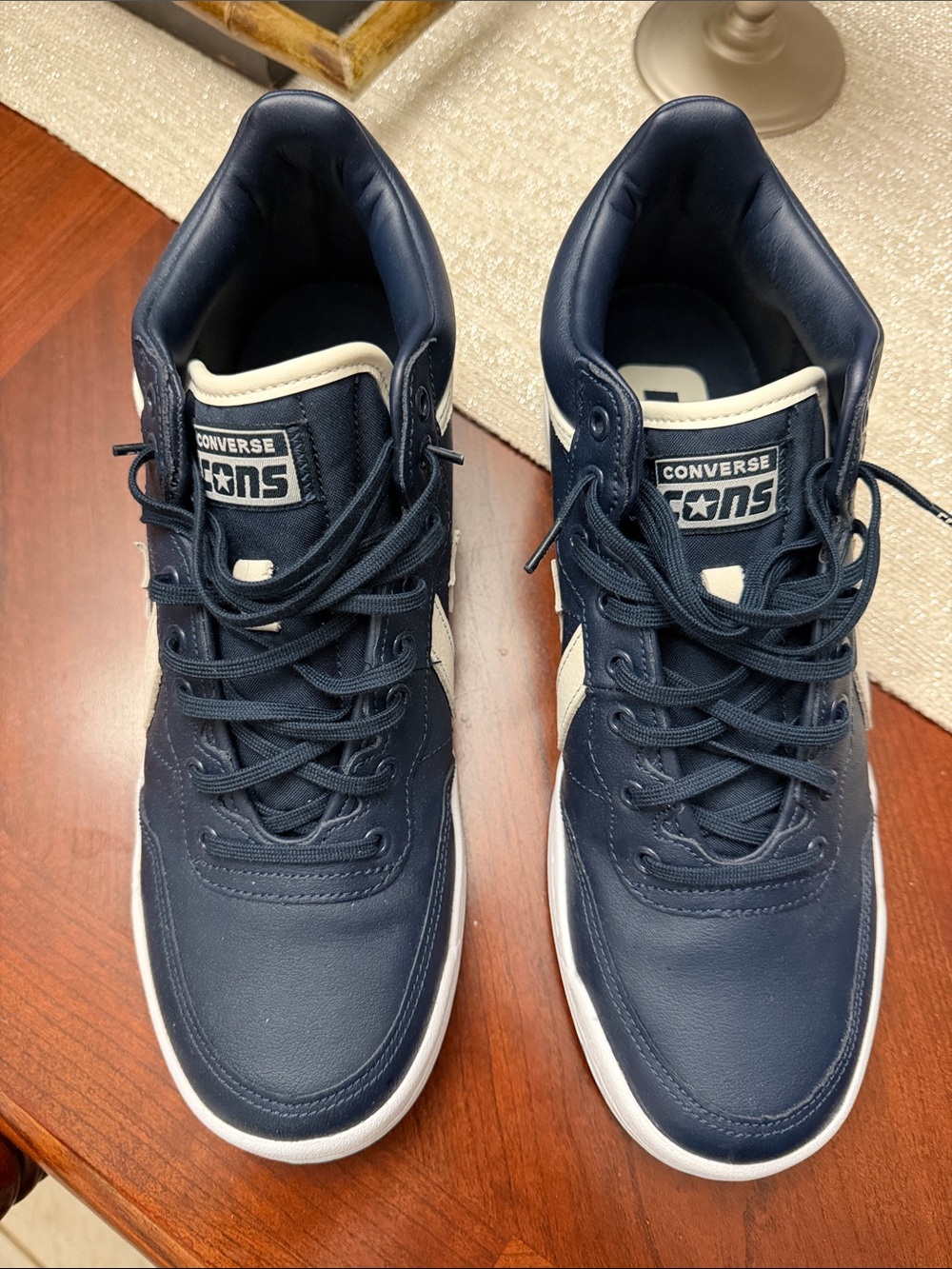 Converse Men's Navy and White High-Top Sneakers